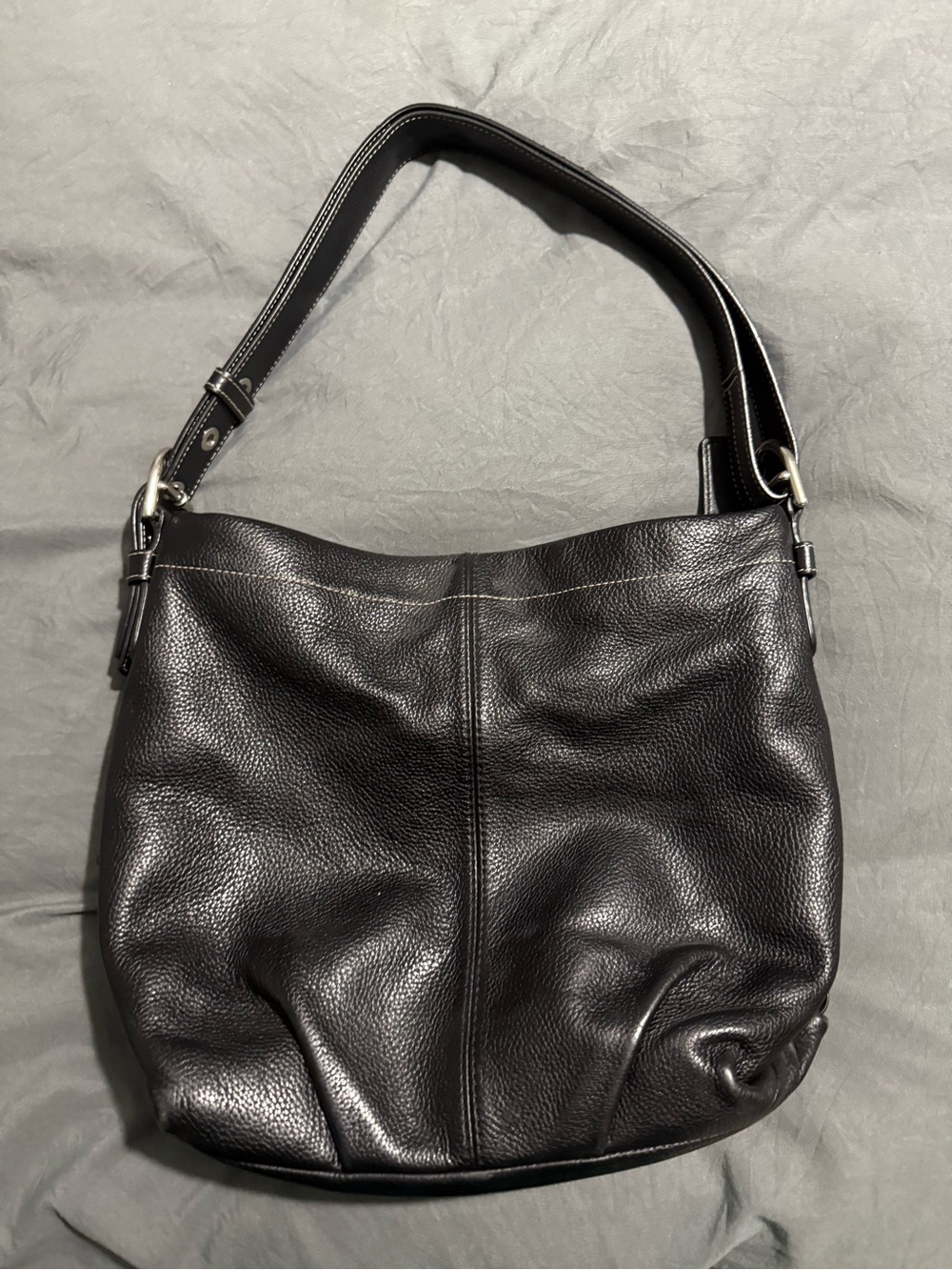 Classic coach Black Leather Shoulder Bag